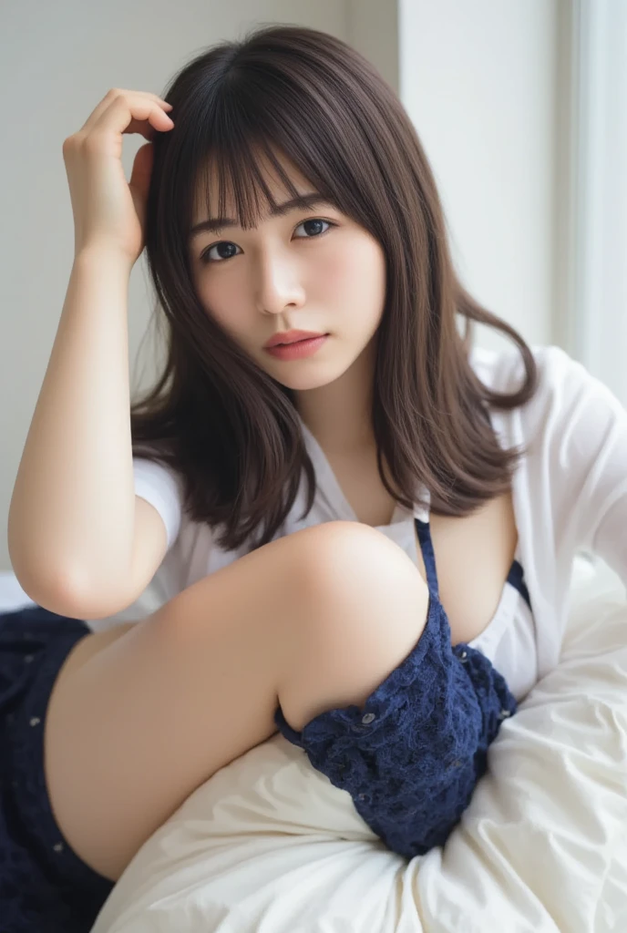 Smile、natta、Raw photography、(((Portrait of extreme beauty)))、((glistning skin))、1人、15 year old beautiful girl in Prague、bright expression、((brown haired))、(cleavage of the breast)、(Larger hoodie)、[Big blue eyes that shine like jewels]、Glossy glossy skin、Silky long straight hair、eye liner、Beautiful bangs、Hair between the eyes、((​masterpiece、top-quality、ultra-detailliert、Film Light、intricate-detail、hight resolution、ighly detailed))、细致背景、8KUHD、Digital SLR、Soft light、hightquality、Film grain、FujifilmXT3 、Shallow depth of field、natural soft light、Kamimei、beutiful breast、((squatting))