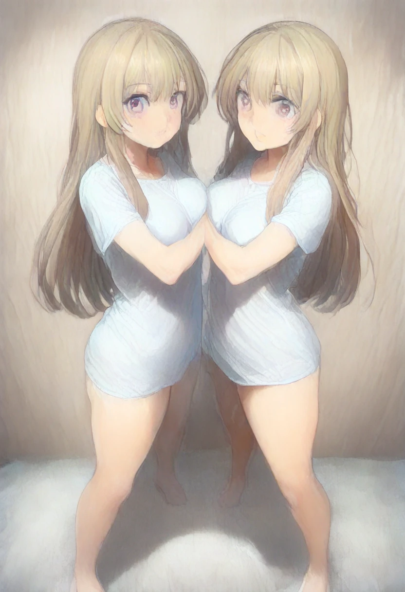 Highest quality、Ultra-high resolution、Fantasy、roleplaying game、A few small, naked hobbit girls with embarrassed looks and no clothes on、On the podium、noon