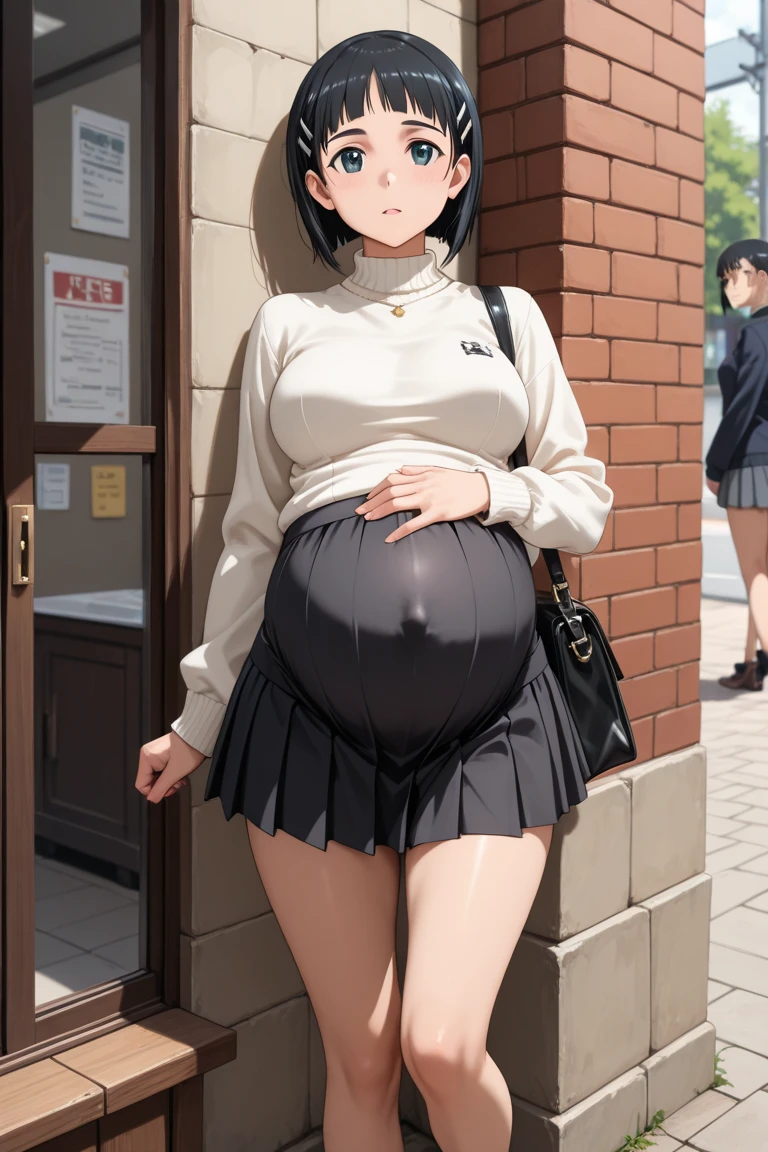 Hair Bow, black hair,Big Baby Bump pregnant, school uniform, Big boobs, nipple, cum,16 years girl, Big pregnant Belly, Big Pregnant girl, Largest Belly of Pregnant, Huge 9 months Pregnancy Pregnancy Belly, purple eyes, Hugest pregnancy belly
