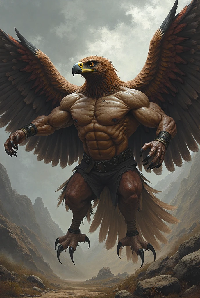 ,(solo), anthro male eagle, proud serious expression, penis, foreskin, balls, muscular, standing, nipples, concept art, majestic wings, god, by taran fiddler, sharp beak