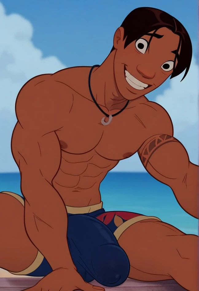 (best quality:1.2), ((masterpiece)), (from Danny phantom), danny fused with paulina:1, purple skin, sexy clothing, sexy, detailed fur, alluring, beach background, waves, detailed eyes, perfect anatomy, high resolution