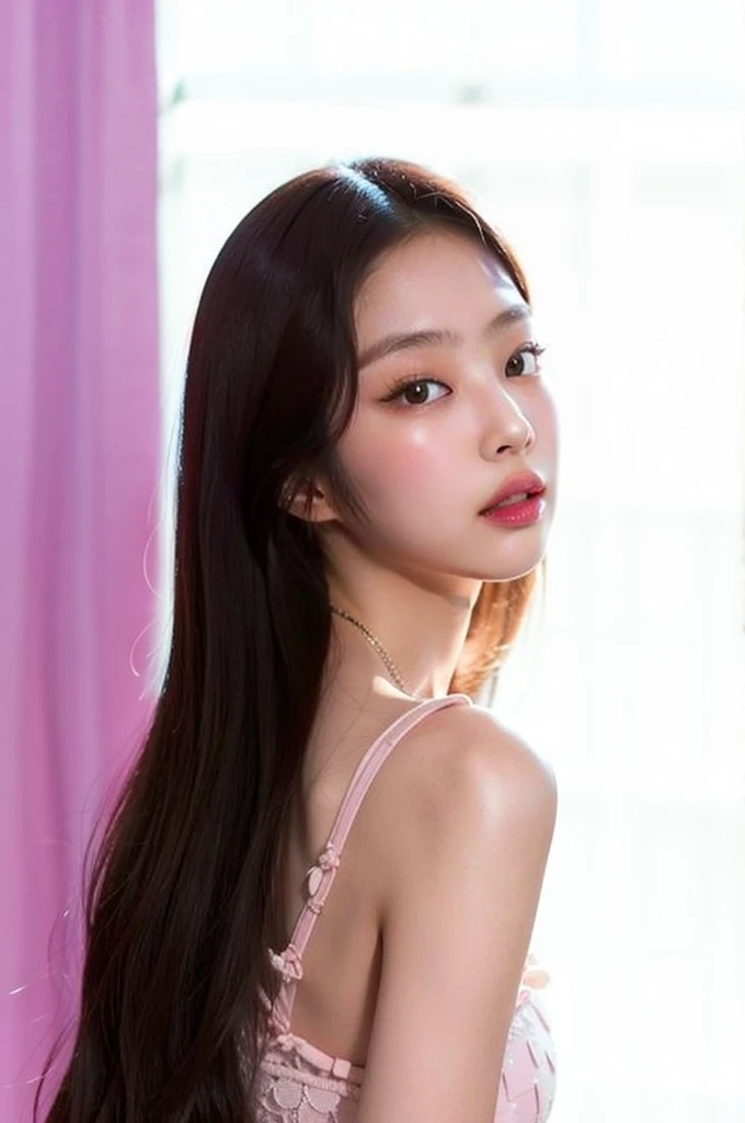 um close up de uma mulher em um top rosa posando para uma foto, dilraba dilmurat, Wenfei Ye, cindy avelino, Mulher sul-coreana bonita, 2 8 anos, 2 7 anos, Xintong Chen, Heonhwa Choe, 2 9 anos, gemma chen, linda mulher coreana jovem, 2 2 anos