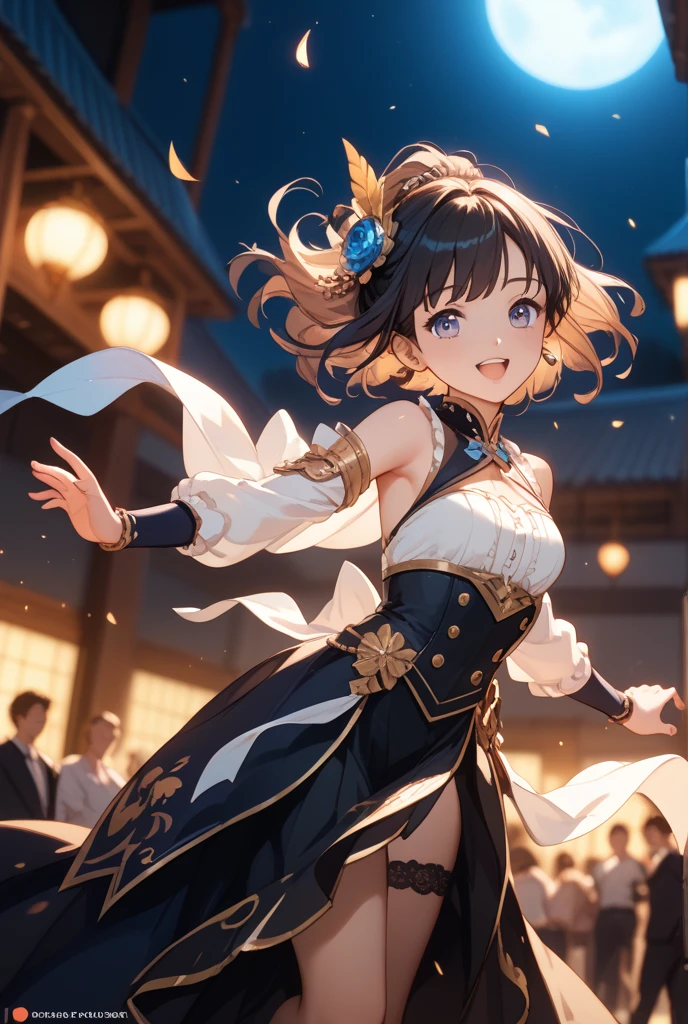 hightquality、masutepiece、Clean face、mekosji、invisible clothes、Opening legs、very transparent clothing、very transparent underwear、Open your legs、Open your legs on your back、Opening legs、Open your legs in an M shape、Chignon、A smile、plump thighs、Navel、Chest、Perforated lingerie