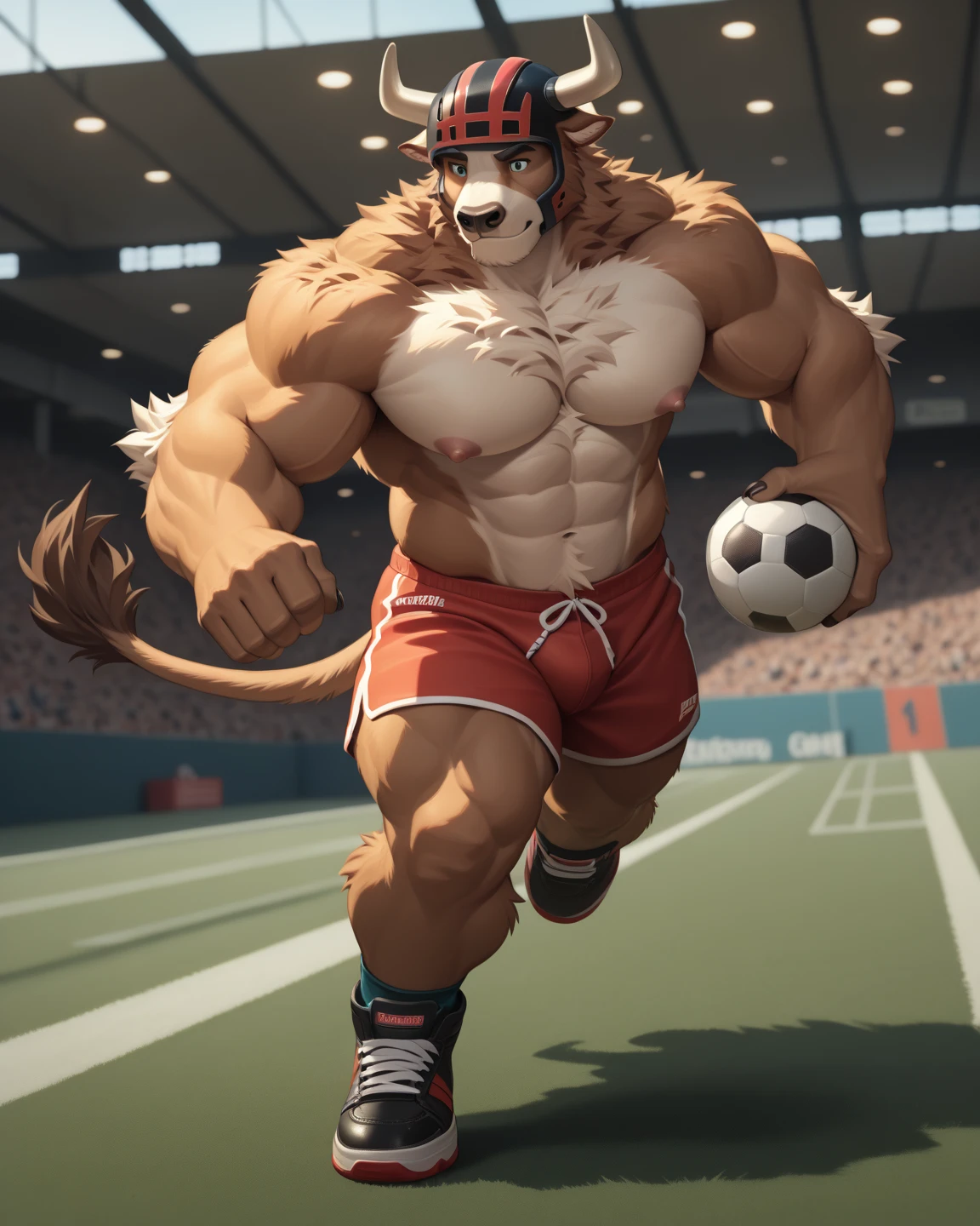Lion, male, solo, adult, big muscles, big mane, abs, big pecs, nipples, older, strong muscles, long mane, detailed face, closed eyes, sport jacket, whistle, open sport jacket, coach, showing chest, muscular chest, muscular, sport pants, drinking, calmed face, bodybuilder body, beefy, sport field background, bulge, holding water bottle, drinking water bottle, water in chest, sweat, sweaty, chest hair, hairy chest, by bruteandbrawn, by personalami, by kenket, (intricate, high detail, film photography, soft focus, RAW candid cinema,
photorealism, realistic, photorealistic, analog style, subsurface scattering,
masterpiece, best quality, ultra realistic, 8k)