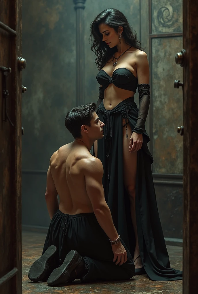 Male slave in loincloth in skirt form