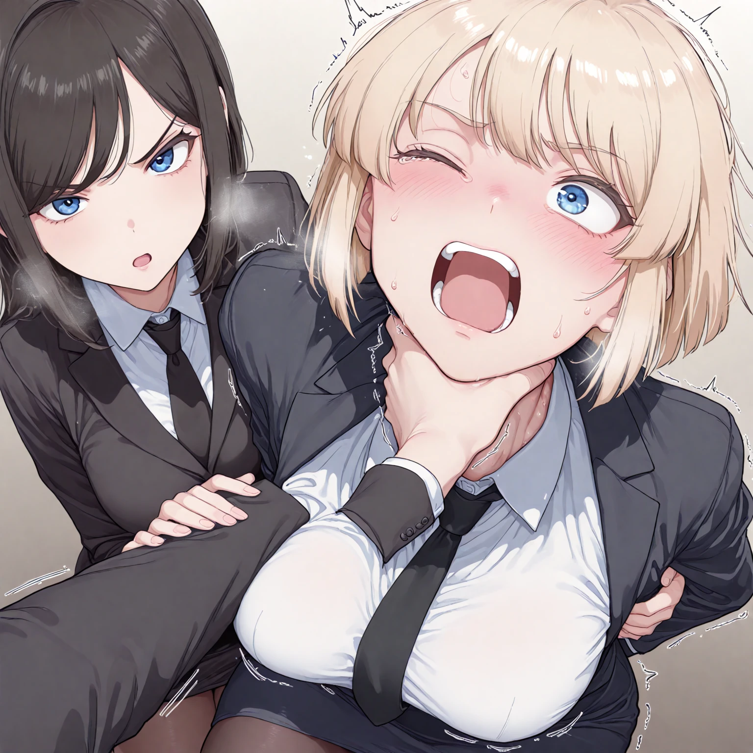 lycoris recoil, (nsfw:1.6), (bukkake1.4), 2girls, (handjob:1,2),
(takina, handjob),lyln,inoue_takina,black_hair,long_hair,black_jacket,
(chisato, wince,orgasm:1.5,awaiting tongue, dick girl, Futanari:1.6 ), lyqs,nishikigi_chisato,blonde_hair,short_hair,
best quality,masterpiece
  