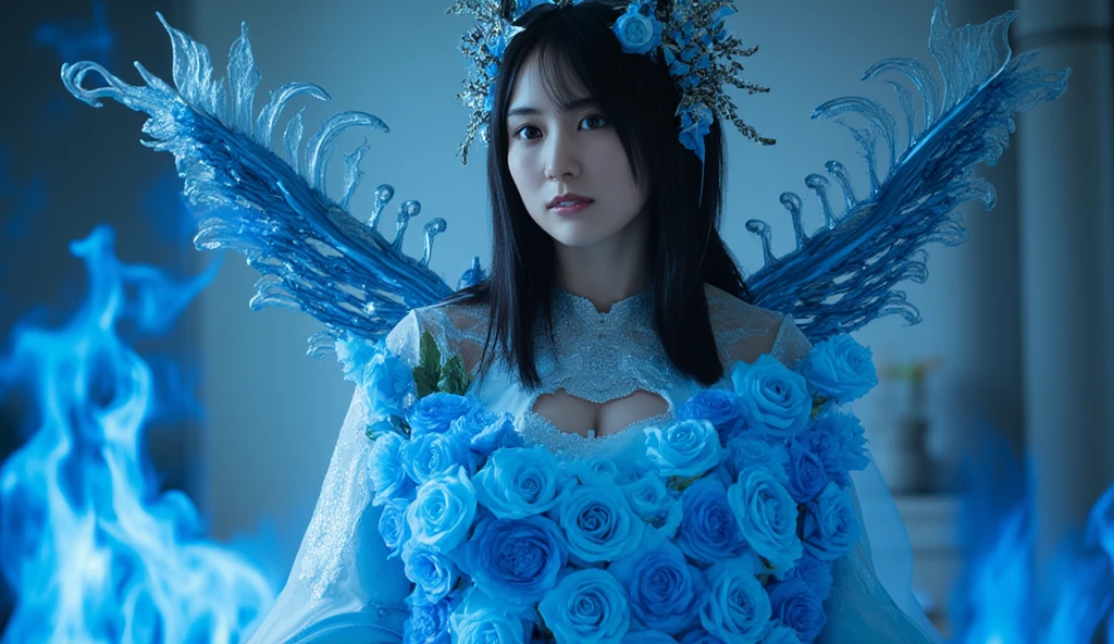 Best Quality, masutepiece, Very cute and gentle girl, (Lori), (Solo:1.2), (Pink detailed fishtail dress with many frills), Symmetrical beautiful gentle eyes, (beautiful and detailed face), Beautiful long black hair, Blunt bangs, Smile, (ocean floor, reefs:1.3), (Photorealistic:1.5)Simple Negative, (low-quality, low-quality, worst quality:1.3), bad finger, Bad anatomy, Missing fingers, (Extra fingers, deformed hands, Polydactyl:1.5), (Text, Username, comic cover, Logo, DVD Package, signature:1.2), (face mask:1.3), (earrings:1.3), gloves, (Undressing:1.5)