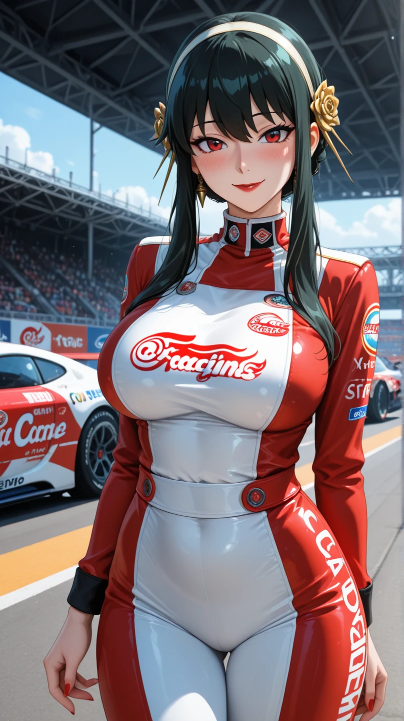 cute pit girl,(((1girl))),((pit girl with extremely cute and beautiful light brown hair)),
(large breasts:1.4),saggy breasts,(((light brown wavy hair:1.35,colored inner hair,ear breathing,large hair))),((heterochromia:1.5, (yellow_eye and pink_eye))),intricate eyes,beautiful detailed eyes,symmetrical eyes,big eyes:1.3,,((fat)),(((olive skin,lustrous skin:1.5,bright skin: 1.5,skin tanned,shiny skin,very shiny skin,shiny body,plastic glitter skin,exaggerated shiny skin,illuminated skin,wet legs))),(spider lower abdomen,narrow waist,wide hip,athletic body,inflated legs,detailed body,(detailed face)),
cute,slutty,seductive,erotic,(((nsfw))),
zettai ryouiki,(((race queen style costume, attractive companion costumes,pit girl costume))),(magenta suit unbuttoned,magenta costume),(((huge cleavage))),cleavage cutout,((wet clothes,intricate outfit,intricate clothes)),
(dynamic pose:1.0),solo focus,embarrassed,(centered,scale to fit dimensions,Rule of thirds),
cyberpunk city by the ocean at night, with bright neon signs and dark stormy clouds and puddles, scenery:1.25,
artistic photography,(photography taken by sldr),highres, sharp focus, (ultra detailed, extremely detailed), (photorealistic artwork:1.37),(extremely detailed CG unity 8k wallpaper),((synthwave background theme)),(((vibrant colors))),(intricate background),(masterpiece),(best quality),