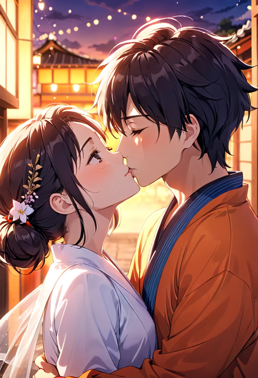 1 couple kissing intimately, romantic couple kissing tenderly, two lovers kissing passionately, embracing couple kissing softly, young couple kissing cutely, intimate kiss between romantic partners, tender kiss between lovers, passionate kiss between two people, lovers' kiss, romantic kiss, intimate kiss, tender kiss, soft kiss, cute kiss, kyoto animation style, anime style, anime screenshot, anime scene, highly detailed, high resolution, 8k, photorealistic, masterpiece, cinematic lighting, warm color palette, vibrant colors