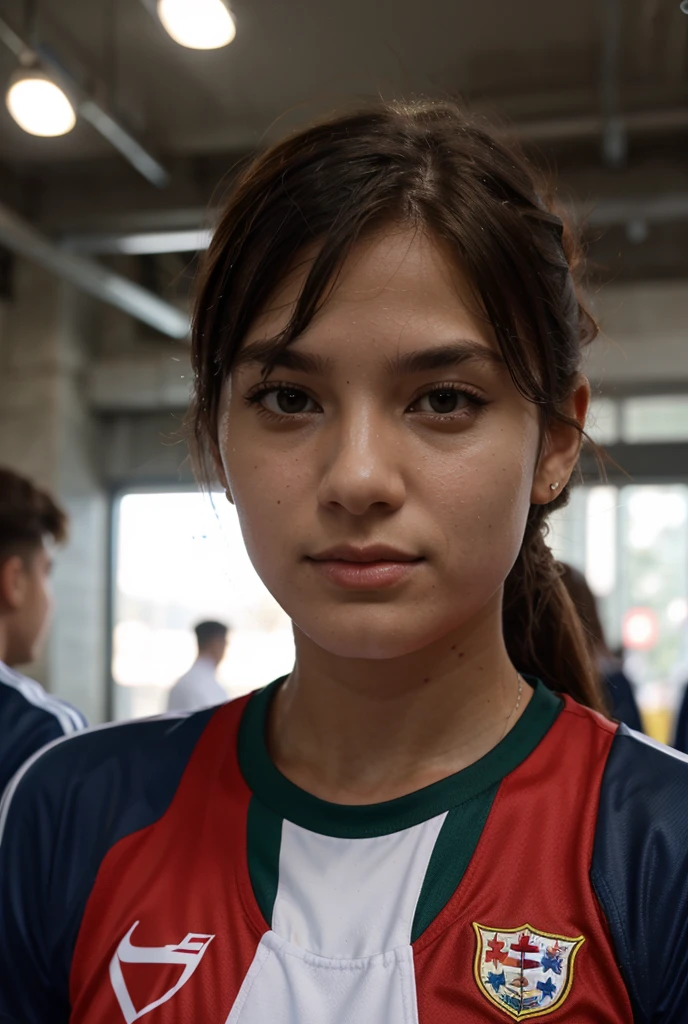 mexican girl, king, DARK hair, play volleyball