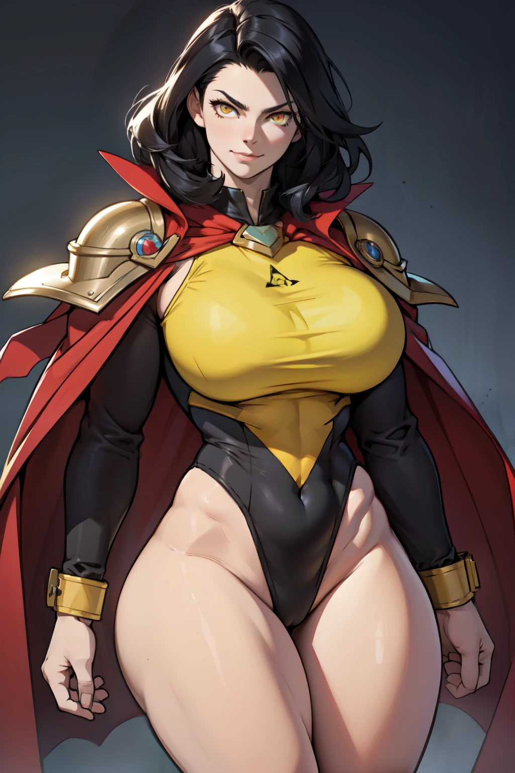 ((masterpiece)),(((best quality))),((character design sheet)), ((full body view)) ((cyberpunk empress)) mature face, ((middle eastern eyes:1.4)), ((gold cybernetic gown)), (((intricate futuristic breastplate))), defined cheekbones, high cheekbones, illustration, muscular, ((cyber gold:1.4)), sexy bimbo, (gigantic breasts:1.7) black hair, ((detailed face:1.4)) beautiful woman, (Chinese:1.4) (white skin:1.4) , (red lipstick:1.4), shiny skin, scribbles and marks,(puffy lips:1.4) , rough sketches, pose, 8k,16k, (simple background, white background: 1.3) ((warm color palette)), ((cyberpunk aesthetic))
