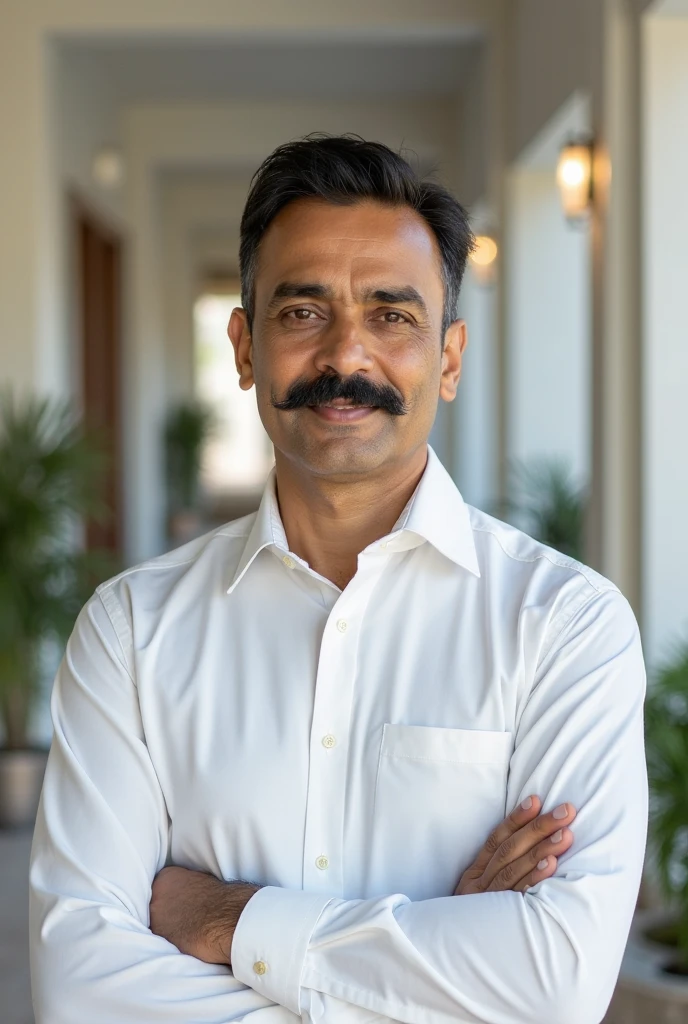 A SMILING BRAZILIAN POLITICIAN IN A BLUE DRESS SHIRT
