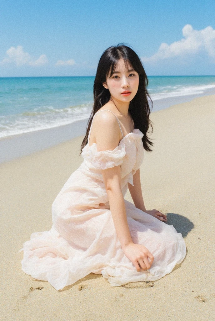The radiant village girl in all her ethereal glory, stands before her lover, her black hair cascading in soft waves around her bare, flawless form. Her eyes smolder with unbridled desire, her lips parted in a sensual invitation. The goddess of love and beauty, tempting her mortal paramour to succumb to her irresistible charms, asian girl, detail eyes and skin,