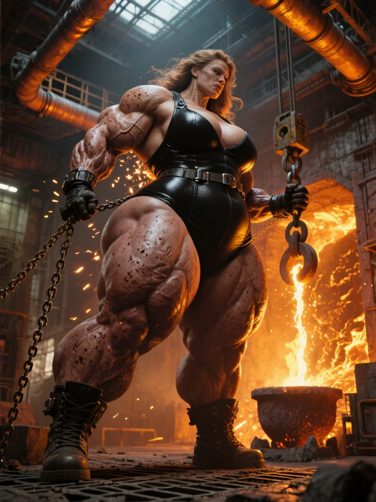 Muscle woman gas mask apocolypse world