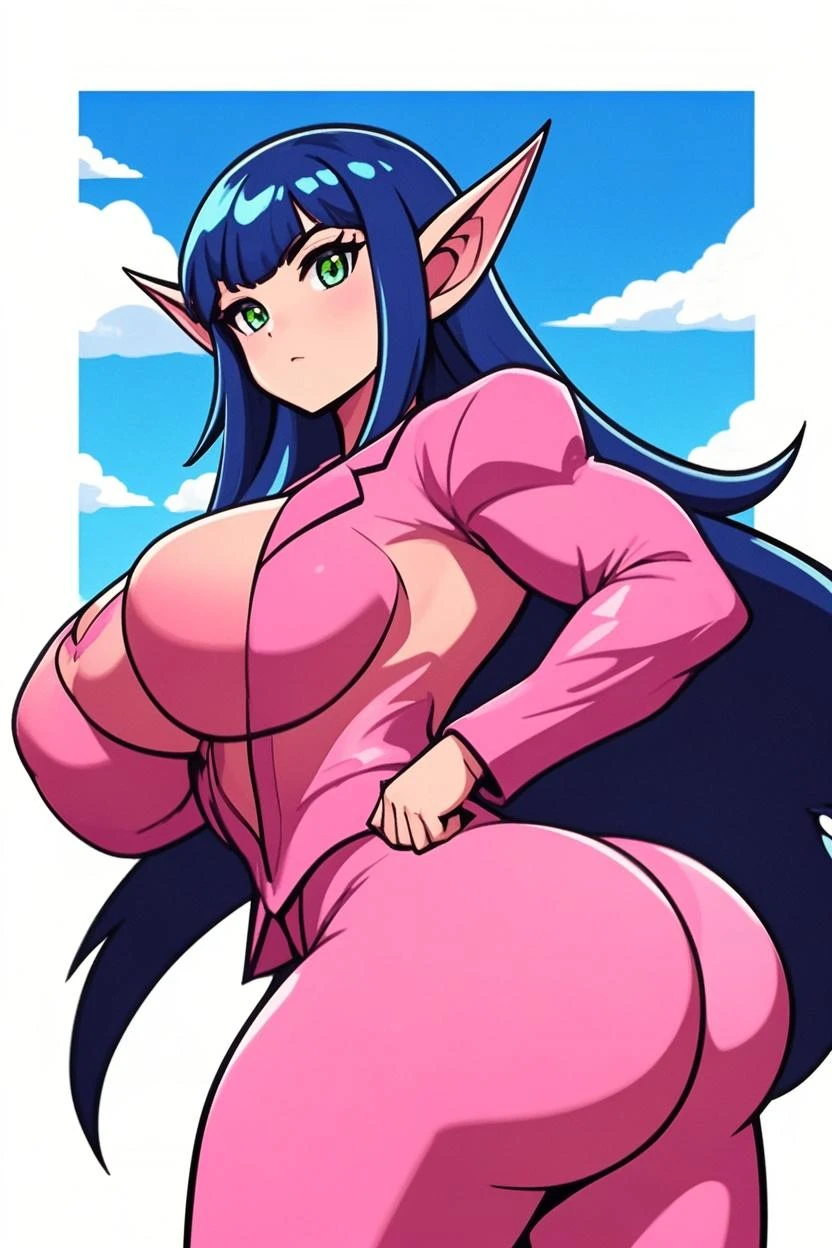 shantae, 1girl, ((bimbo))), long white hair, yellow eyes, dark skin, puffy lips, painted lips, thick lips, wide hips, thick thighs, huge fake breast, huge ass, erotic face , white , perky , shiny skin, breasts squeezed together, huge fake breasts, hand signs, AME_shantae_ownwaifu,long hair,purple hair,shantae,w,dark skin,breasts,jewelry,earrings,very long hair,pointy ears,dark-skinned female,hoop earrings,pants,blue eyes,navel,ponytail,bracer,tiara,choker,cleavage,harem pants,bare shoulders,bandeau,o-ring,collarbone,o-ring top,red pants,midriff,forehead jewel,vest,black choker,large breasts,see-through,vambraces,high ponytail,thick thighs,circlet,feet
