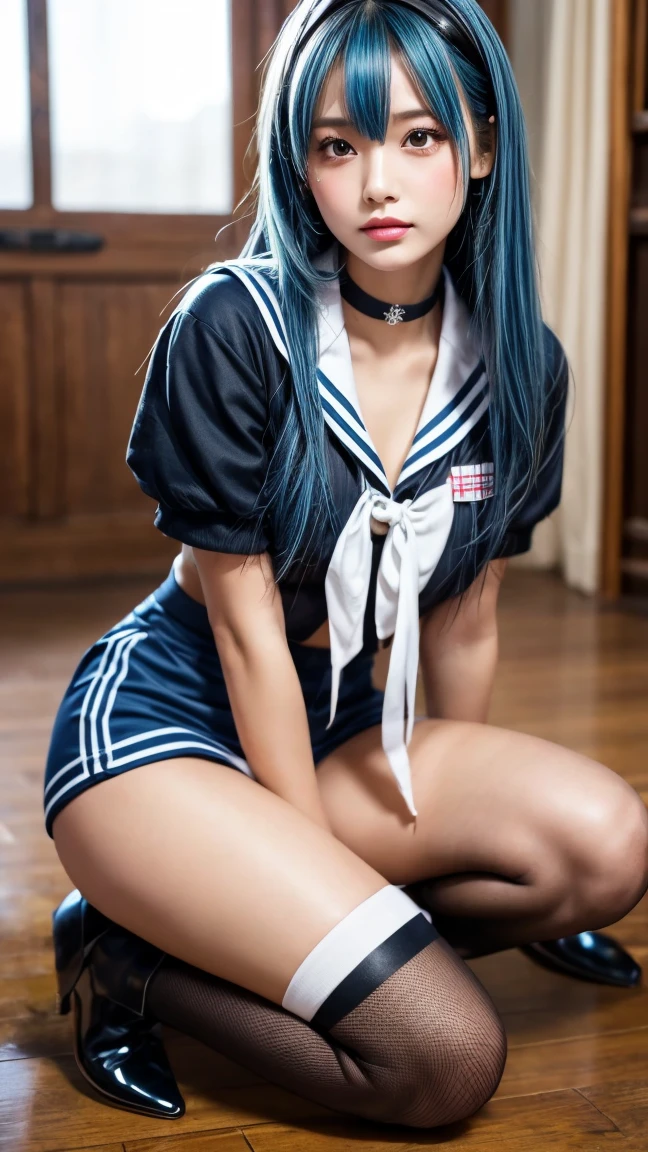 Unreal Engine:1.4,nffsw,best qualtiy:1.4, Photorealista:1.4, Skin Texture:1.4, masterpiece:1.8, (Sailor Mercury:1.4), blue eyes, Sumo Uniforms, Mer1, tiarra, Sailor Senshi Uniform, (Photo RAW, best qualtiy), masterpiece, comical, Sexy, Floating short blue hair, Blue sailor color, the bow, (Boots above the knee: 1.1), gargantilha, white glove, Blue choker, elbow groves, jewely, earrings, blueskirt, only one, full body Esbian, blue hairs, (Perfect hand drawing): 3.8, octan render, Water god, (water dripping), Wet clothes, (beautiful detailed water), (floating), Dynamic Angle, NSFW,best qualtiy,masterpiece,超A high resolution,(cowboy shot:1.3),(Photorealista:1.4),Photo Low 8K,Cinematic lighting,offcial art,natta, //, dishevled hair, large full breasts,,Beautiful legs,nakedness,Tall lady,paler,paler_Legs,Legs_concave,(look at viewr:1.2),modeled,black thighhighs,dynamicposes,high-heels,from the front side,liar,Show ,, //, ((Soak the missionary)),((itting open legs)),((extreme close - up)),(ultra-detailliert),sportrait,(masterpiece),(best qualtiy),(ultra-detailliert),Pro lighting, SumMercury
