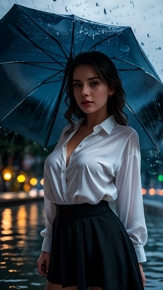 arafed girl lolita laying on the grass in the rain with a laptop, a photorealistic painting by Richard Hess, pixabay, fantastic realism, after rain and no girls, the most beautiful scene, carnal ) wet, raining, under rain, perfect movie shot, made out of rain, wash off in the rain, knees tucked in | rain falls, raining outside