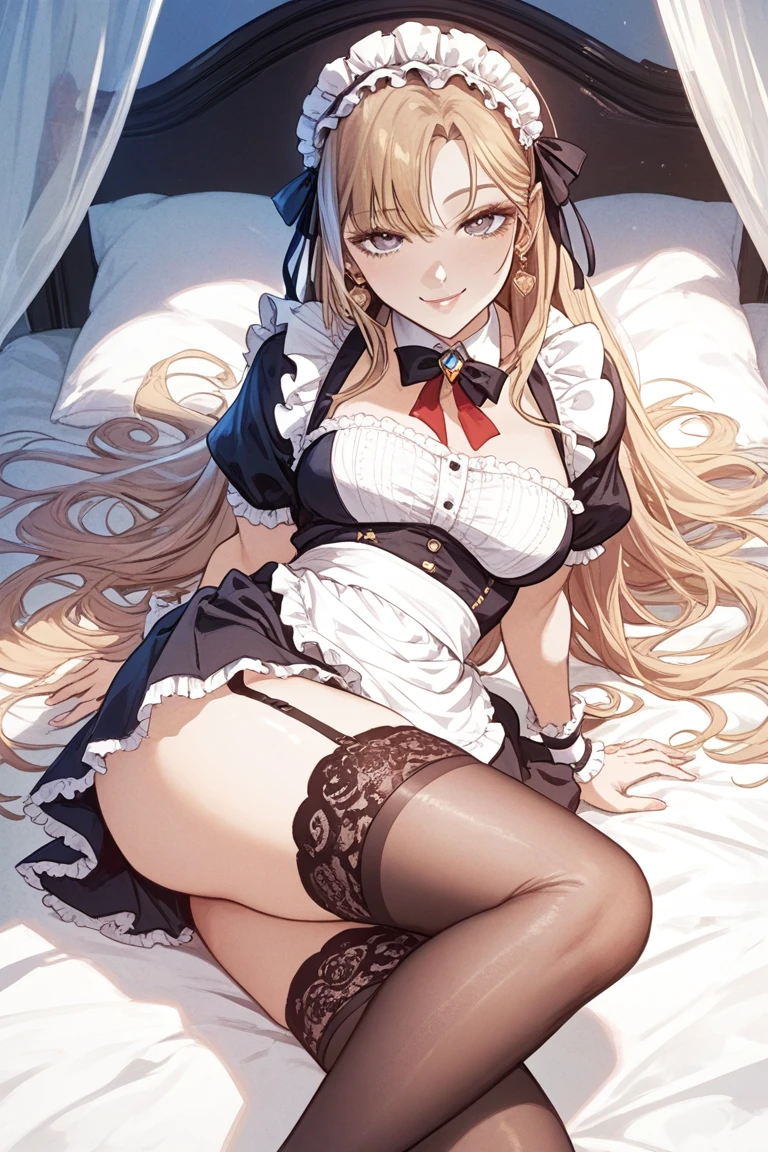 lying face down on the bed, (masterpiece, best quality:1.4), absurdres, highres, ultra detailed, beautiful, (secretary), (perfect face, detailed face, beautiful:1.3),(natural breasts, cleavage), collarbone, fingerless gloves, gloves,spaghetti strap top, black pencil skirt, tight, over the knee skirt, hat, elegant secretary outfit, thighhighs, thick thighs, thighs, multiple belts, More detailed 8K.motor irreal:1.4,UHD,La mejor calidad:1.4, fotorrealista:1.4, textura de la piel:1.4, obra maestra:1.8,obra-prima, mejor calidad,objeto Objeto], (detailed face features:1.3),(manos detailed)
