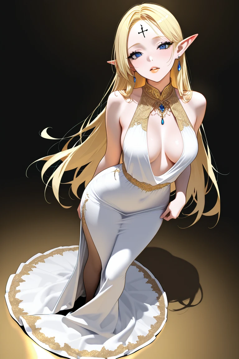 ((masterpiece, best quality)), insaneres, absurdres, solo, looking at viewer,
Dress_illena_ButaHimesama_ownwaifu,
1girl, blonde hair, long hair, green eyes, lips, mature female, huge breasts, large breasts, collarbone, collar, lipstick, circlet, earrings, jewelry, necklace,
cleavage, bridal gauntlets, white gloves, elbow gloves, bare shoulders, detached sleeves, white dress, dress, princess,
(wading, looking back), onsen, full moon, outdoors,<lora:FAP_CHR_illena_ButaHimesama_ownwaifu:0.75>,
depth of field, light particles,