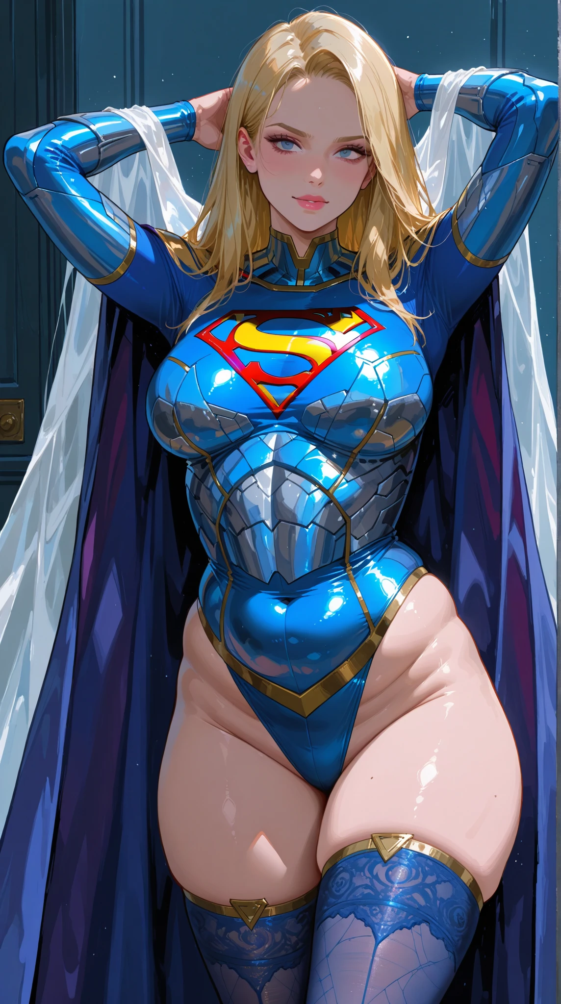 (((SUPERGIRL,SUPERHEROINE))),((SUPERHEROINA SUPERGIRL, in outer space)), (Supergirl is barefoot), ((SUPERHEROINE SUPERGIRL, floating in space)), (SUPERHEROIBA SUPERGIRL suada por todo o corpo), (Supergirl chorando muito). ((SUPERHEROINA SUPERGIRL tem cabelo loiro, ela tem cabelo longo)), ((SUPERHEROINA SUPERGIRL wearing a thick metal necklace around her neck )), (Your clothes are immoral, your clothes are indecent, your clothes are tight), ((Shibari, arms behind the back:1.4)), ((hands on back)), ((string constraint)), ((Inevitable restriction with ropes)), (obra-prima, melhor qualidade) 1.5, 1 garota, sozinho, (sexy, mulher bonita, rosto perfeito, olhos perfeitos) corpo inteiro, ((High definition face)), (((SUPERHEROINA SUPERGIRL ESCRAVIZADA, Tears run down your face))).