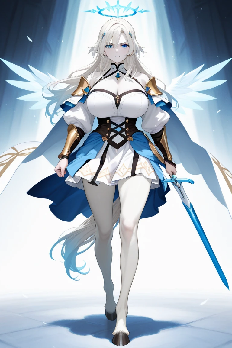 （Full body photo：1.4），white backgrounid，（1 girl，Flash fluorescence，Hats，Glowing armor，Delicate headgear，ssmile），（paper art，Quilted paper art，geometry），（Lots of colors，Best quality，high detal，tmasterpiece，movie light effect，4K，lightand shade contrast），Colossal tits，red hair clothes，pigtails，Blue knee-length socks，Glowing armor，red - eyed，A pink-haired，pigtails