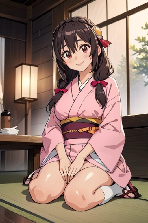 best quality,masterpiece,1girl,solo,(((NSFW))),(((9years old))),japanese girl,an extremely cute and beautiful girl,highly detailed beautiful face and eyes,petit,cute face,lovely face,baby face,shy smile,show teeth,black hair,medium long hair,Hairless pussy,flat chest,skinny,slender,(((wearing a transparent pink floral loose mini kimono))),(((Squatting in a japanese garden))),she is looking at the viewer,her hands fingering herself,open her legs,pull off her clothes,(undress:1.1),(no panties:1.1),(Spread legs:1.1),(no bra:1.1), from the front