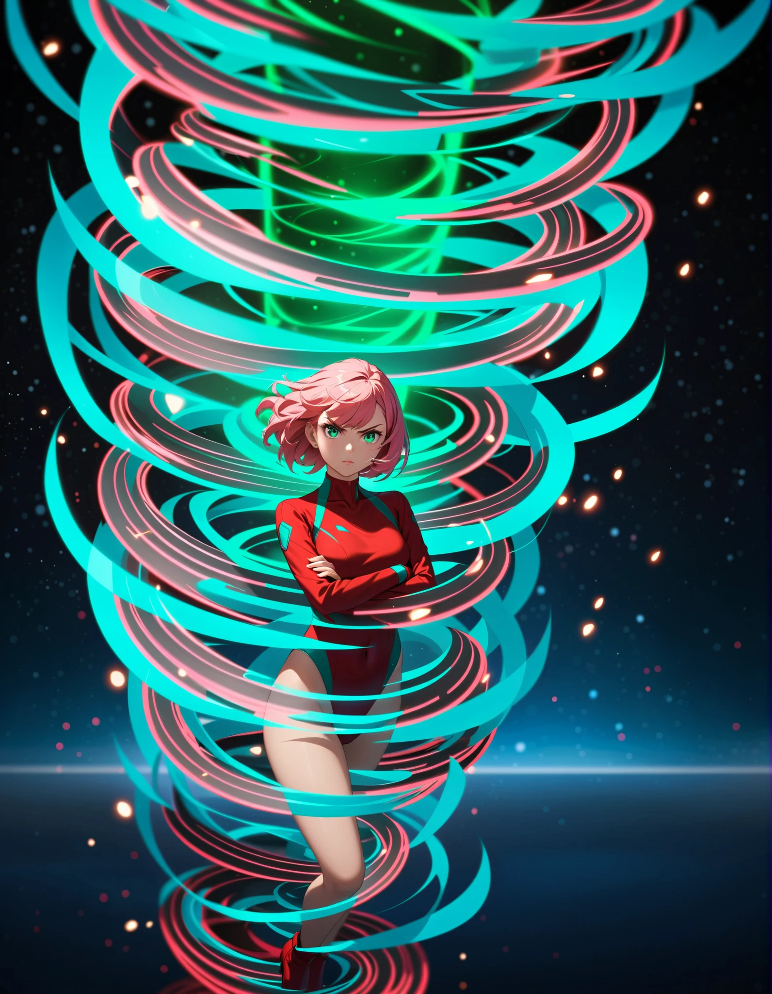 (Absurd, High Resolution, Ultra Detailed), 1girl, Solo, Very Detailed Eyes, (Official Art, Beauty and Aesthetics: 1.2), (Fractal Art: 1.3), White Pink Color Scheme, Most Detailed