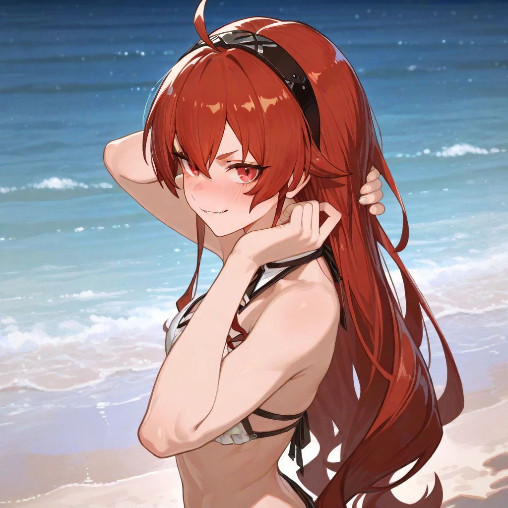 1girl, wearing a sexy black colour bikini at a beach, 8k, high detailed, high quality