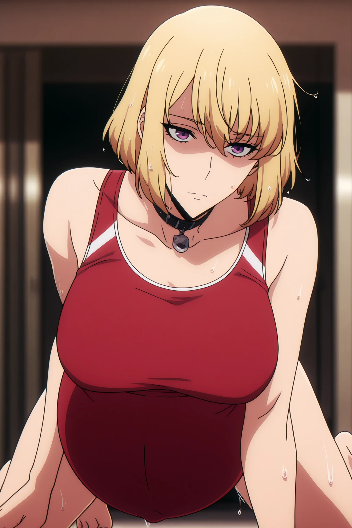 masterpiece, absurdres, hdr, soft light, best quality, detailed, highres, black fabric tanktop, sleeveless, sweat, armpit focus,