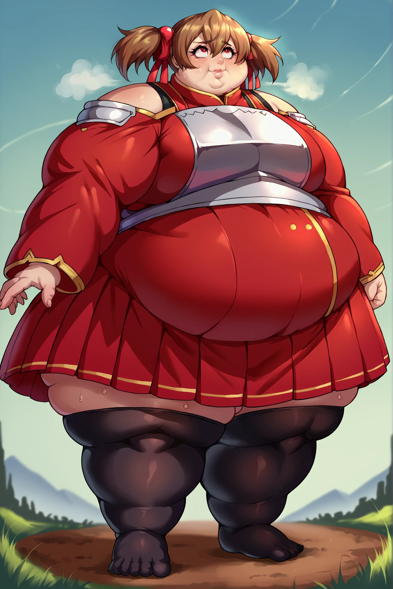 (highres,best_quality),( obese 1girl,solo),(obese frieren,twintails), obese body, very cute, 
