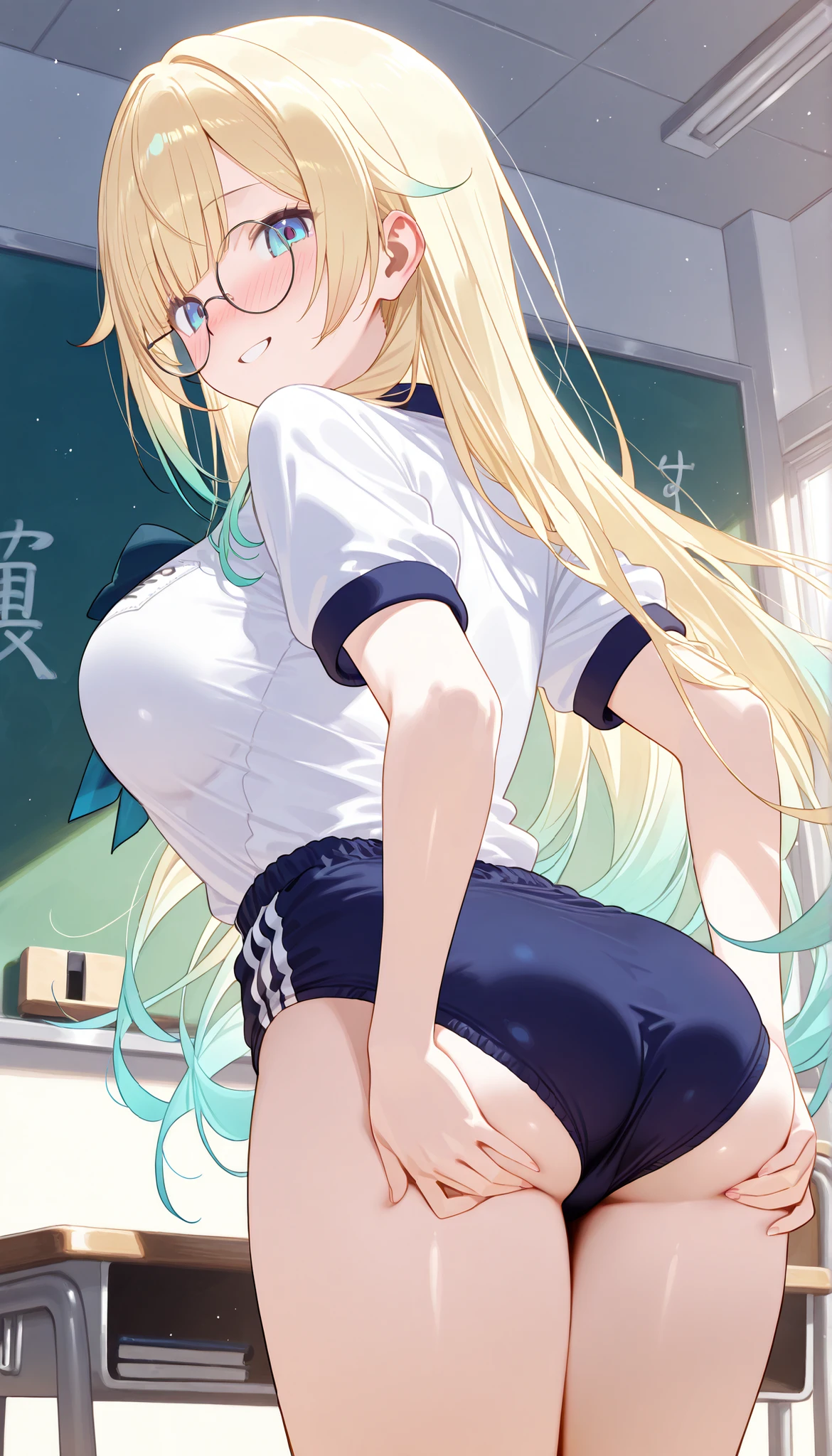 (masterpiece),(((perfect anatomy))),high quality,best quality,8k,super fine illustration,ultra detailed,extremely detailed eyes,extremely detailed body,extremely detailed finger, age of 10, (blonde pigtails:1.2), small breasts, from front, animal ears, white panties, (intricate panties:1.4), green check skirt, wind, classroom, surprised, blushing cheek, nsfw, wet,