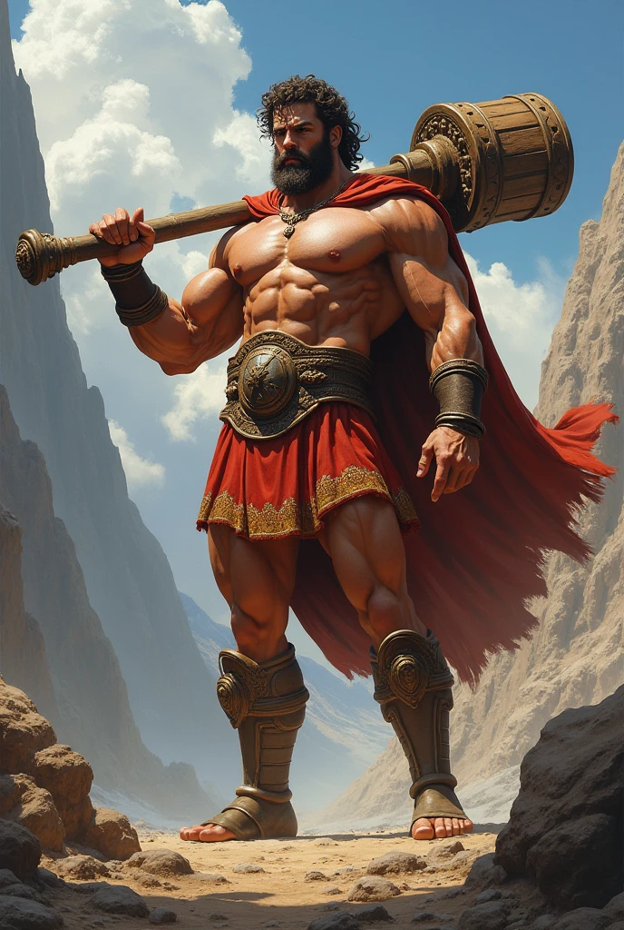 (Masterpiece) Detailed, intricate, epic fantasy, colorful, full body, slight angle, man, 40 years old, in EmotionScape style, very hulking, brawny, fitted, ankle wraps, very hairy torso, big strong hands, fine detailed, running, intense action, dynamic juxtaposition, skimpy revealing slavery outfit, receding hairline, smirk, gladiator, with a sword, blades, big ancient city on fire in the background, heavy rain, smoggy, pointing away, depth of field, particle effects, high quality shadows, intense action, aggressive digital illustrations, emotive landscapes,