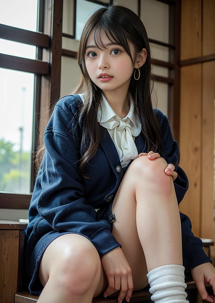 beautiful girl Expose Leg spread Cat uniform nude