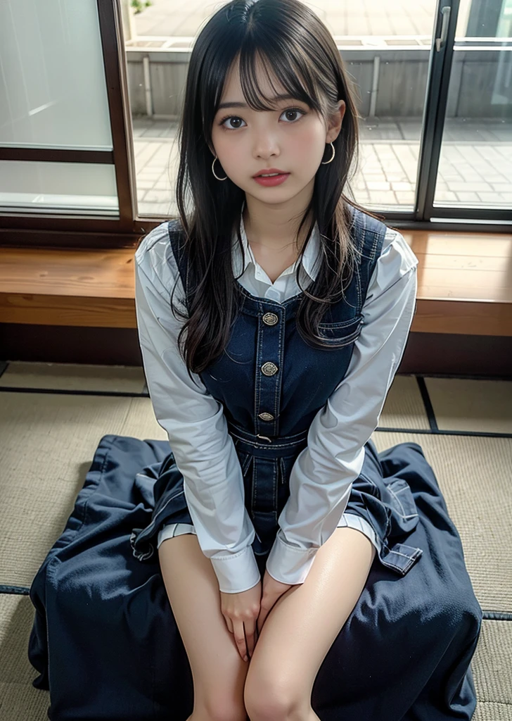 Beautiful illustration、top-quality、超A high resolution、Professional、Cute little girl s、a junior high school student、夏天、Sit up