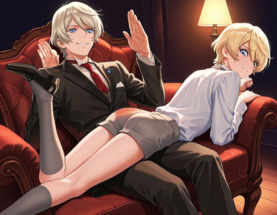 score_9, score_8_up, source_anime, standing, hellsing, seras, blonde hair, nude, indoors, night, night sky, nighttime, vampire, smirk, fangs, ikuchan, balcony, town background, nude male, huge penis, muscular male, medium breasts, boyfriend, couple, looking at viewer, faceless male, dark skinned male, cuckold pov, ntr, netorare, standing side by side, standing, cuckolding, cuck, 1girl, 1boy, black haired male, interracial, BLACKED, bbc, raceplay, smug, humiliation, ((faceless male)), ((size difference)), tall male, waist grab, ((dark skinned male))), navel, short dress, red dress, furry, tiger, anthro on human, tiger girl, chubby, bbw, male head out of frame, ((size difference)), loli, ((large male)), black haired male, solo focus, ass rub, assjob