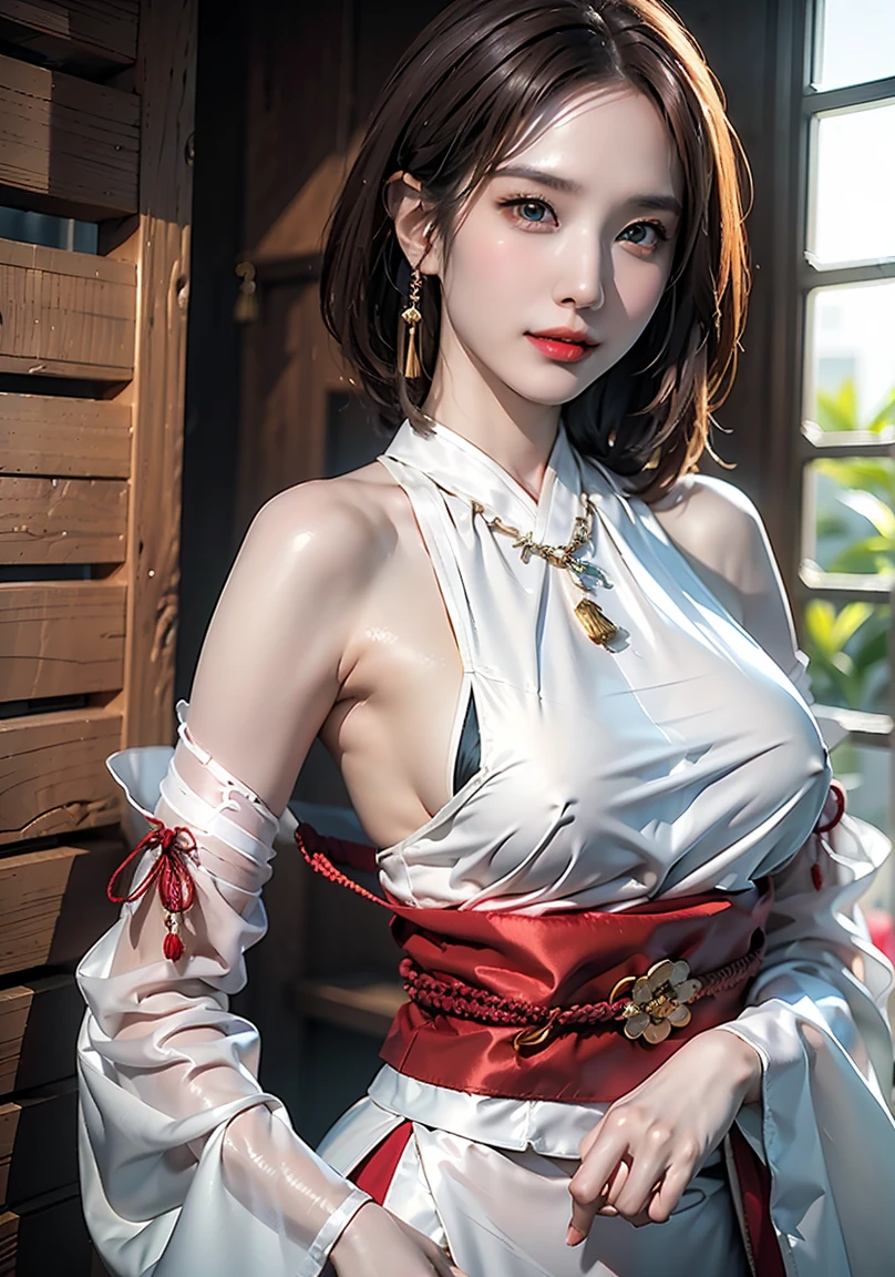 8K Ultra HD, Digital SLR,Film Grain, Fujifilm XT3,(Highest quality:1.3), (masterpiece:1.1), High resolution, Cinematic Light, Intricate details,長いHolding a Japanese sword with a white handle, (Realistic) (Night view) Realistic backlight、ドラマチックなredトーンの光、Beautiful Japanese Geisha full body photo, ((Facial texture Pore details)), Grin、悪魔のようなsmile, Simple messy hairstyle, 伝統的な龍のモチーフが描かれたサテンの黒いkimonoを着て, Shoulders open, Colorful dragon tattoos all over the body, Has a long blade, Inside a traditional villa,Holding a Japanese sword with a white handle,, 8K, Front blur,Ultra HD, Digital SLR,Film Grain, Fujifilm(8K, Highest quality, masterpiece:1,2), (Realistic, Realistic:1.37), Very detailed, One Girl,), (Very detailed), (Detailed and beautiful eyes), (Highest qualityの), (Very detailed ), (masterpiece), (Detailed face),woman((19 years old)), hair((red, Wavy, length)), eye ((red eye, big eye)), Clothes((kimono,big slit, redい花柄)), accessories ((Earrings, necklace)), Huge breasts, big , smile, background,長いhair,Red Clothes,Cowboy Shot