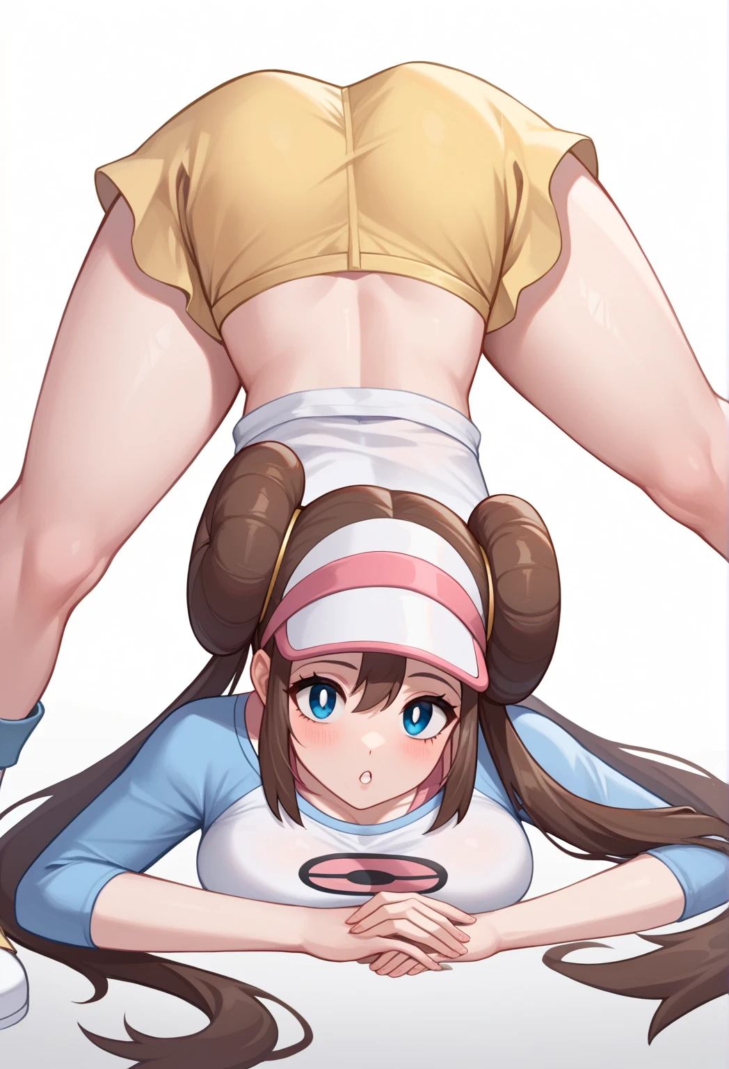 score_9, score_8_up, score_7_up, score_6_up, score_5_up, score_4_up , source_anime , best quality, masterpiece, uncensored, 1girl ,rosa pokemon, brown hair, blue eyes, long hair, hair bun, double bun, twintails, bangs, sidelocks ,cowgirl position, leaning back, completely nude, ,blush, embarrassed, open mouth, spread legs ,virginal, sex ,