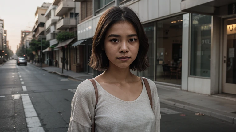 (masterpiece, best quality:1.2), 1girl, solo, webdria, making sad face, detailed skin texture, manila city scape, 