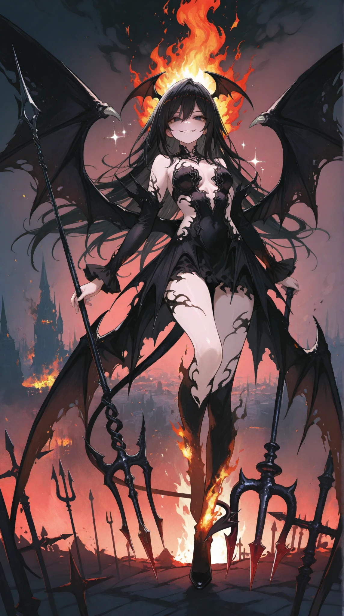 realism, detailed pupils, indirect lighting, evil slender demonic woman, breasts, lips, looking down on the viewer, ((claw advancing)), (tiny, full body, walking), ((photorealistic face)), acid rain, fixed eyes, (scratches and thorns) on her body, claws, torn clothes, surreal landscape destroyed from behind, black horns, dark shadows, Siberian Baroque architecture, Land of the Damned, dim lighting, grumpy light,  dust clouds,