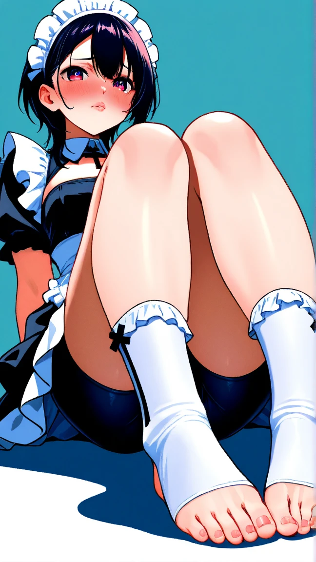 Akane Tendou vestido alzado bragas blancas