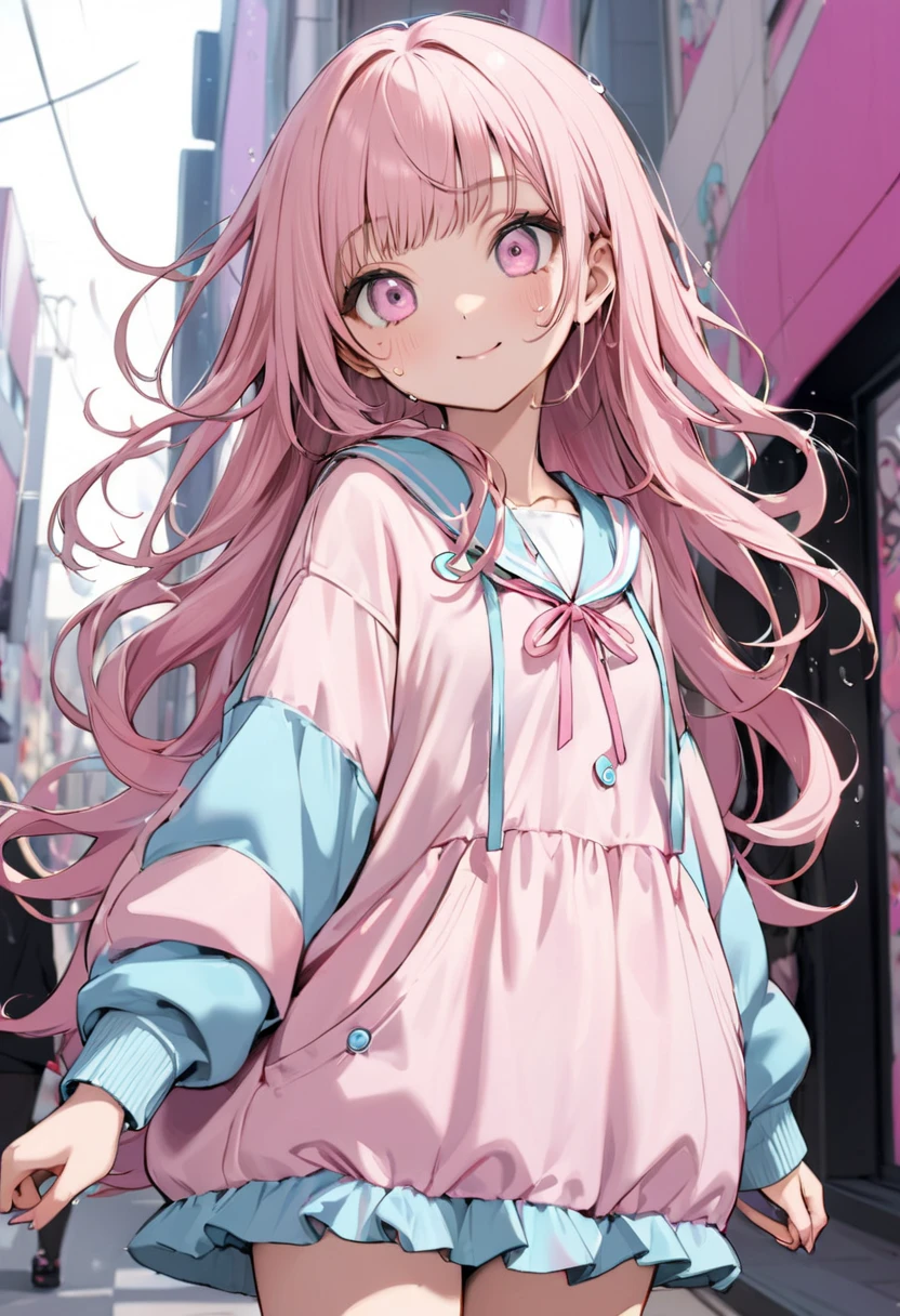 (((anime))), ((anime)), (Gal), Medium Hair, (Braid:1.3), (Blunt bangs:1.2),Two-tone hair, Blonde, (Pink Hair), Round face, Red eyes, (Droopy eyes), (((puppet))),Pink Lip,Earrings,necklace,[Dark Skin], A light smile, ((((cute)))), beautiful, 1 girl, alone, (cardigan:1.4), [Cleavage cutout],peace sign,beautiful background,(classroom:1.5),evening,sunlight,Backlight,masterpiece,Highest quality,Exquisite,8k,Absurd,Ultra-fine illustrations,(View your viewers)