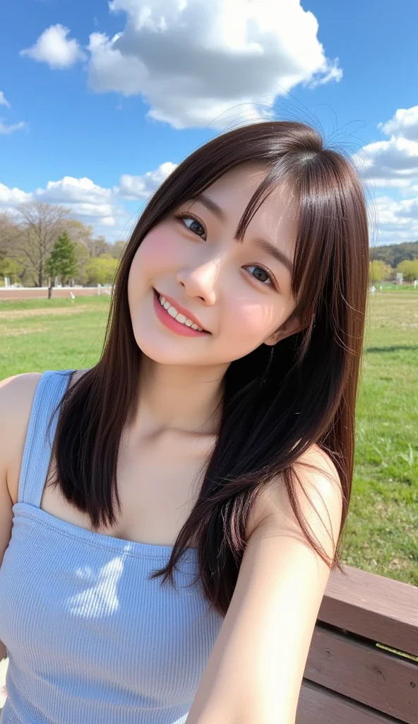 (1 Korean star with royal sister style), ((Best quality, 8K, 巨作: 1.3)), focal point: 1.2, Perfect body proportions: 1.4, (Make a smile), (Sunset: 1.3), Watery eyes, Highly Detailed Face and Skin Textur, Fine eyes, Double eyelids, Whitens the skin, (long whitr hair, Air bangs: 1.3), (Round face inches: 1.5), (Red wet dress dress: 1.4), (Sketch 1:2,)rural landscape。 Take photos while sitting in a medium-to-long distance pose。