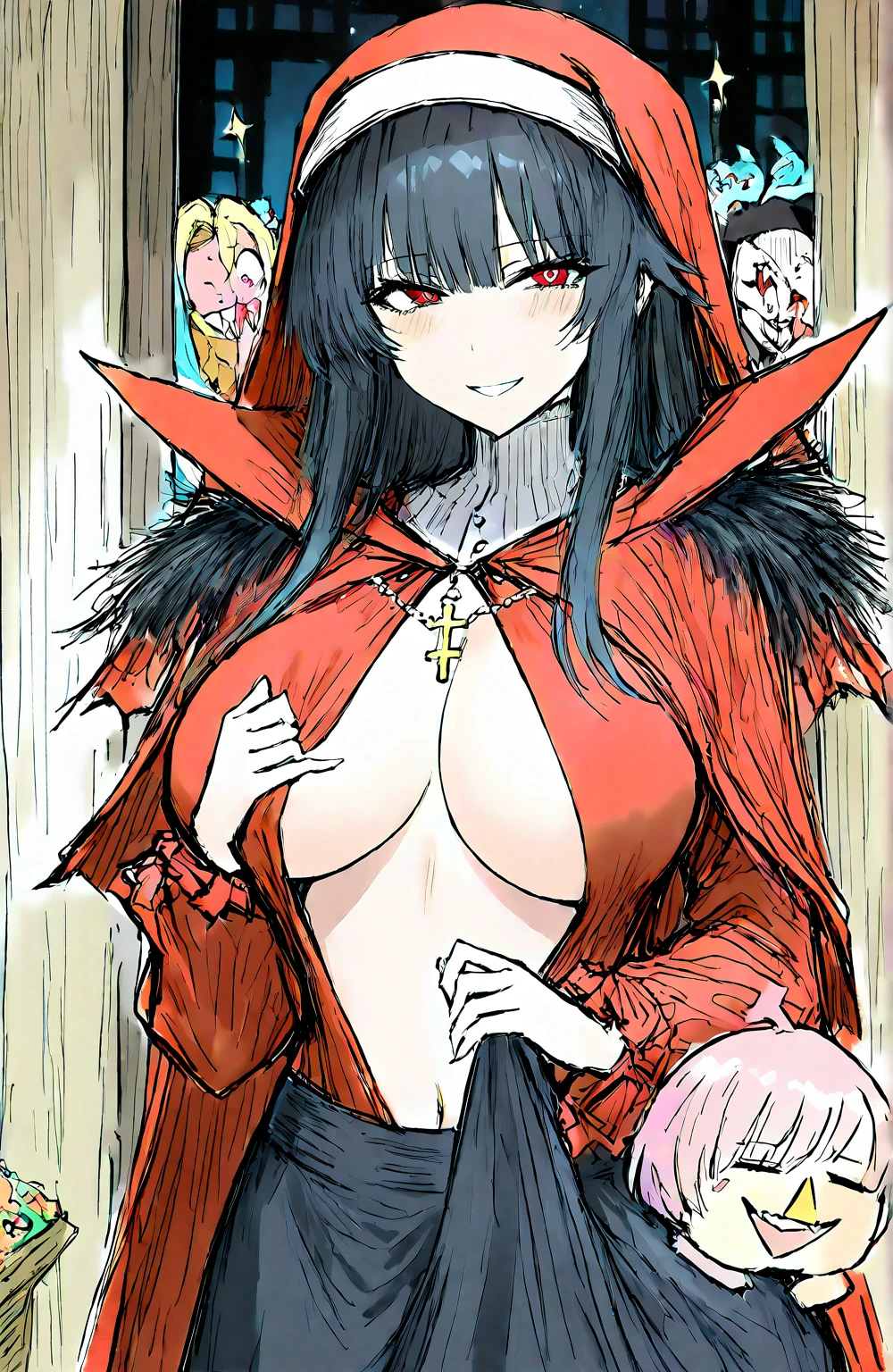 Little red rding hood big zise cilicone tits horror nightmear