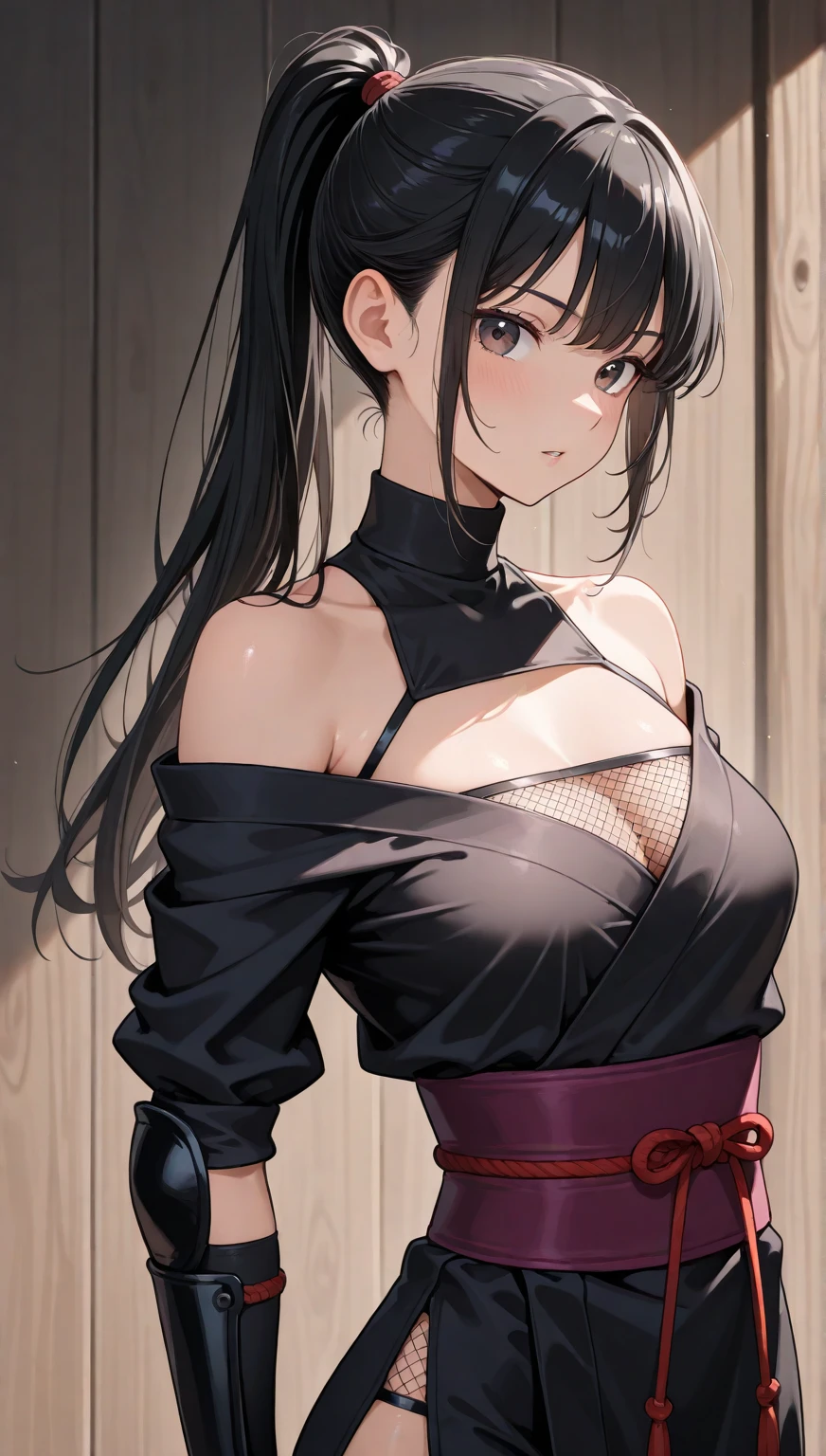 (((masterpiece))),(((High resolution)))、(((8K)))、(((perfect face)))、(((girl japanese ninjya))), look at the camera, thighs, ((top quality eyes)), ((detailed eyes)), ((detailed face)), (detailed texture)