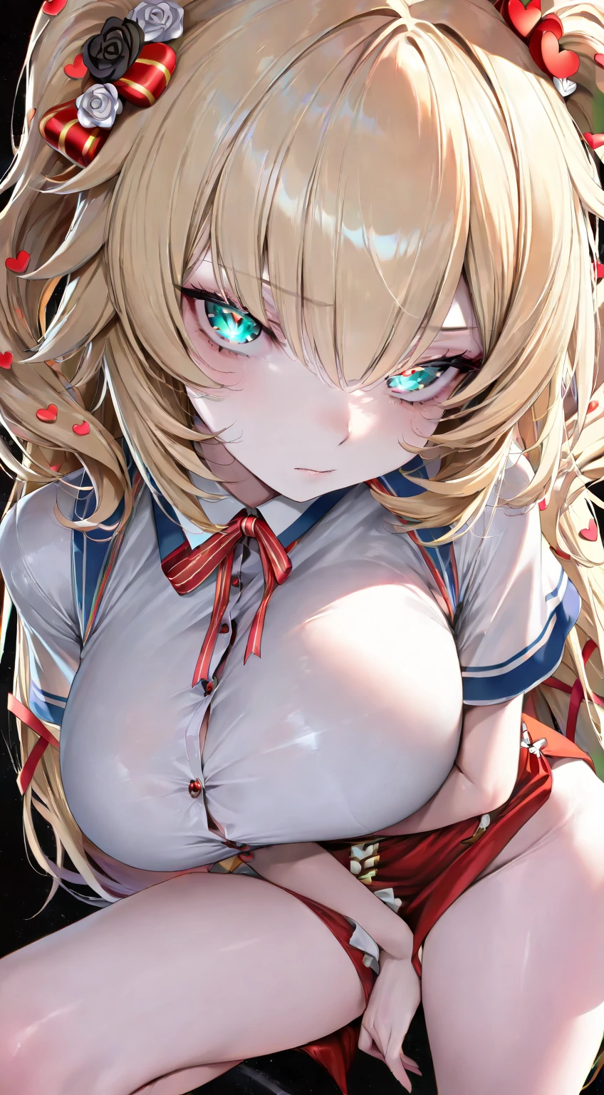 masterpiece, best quality, AliceKV4, 1girl, solo, looking at viewer, smile, parody, anime coloring, standing,((((upper body)))), (blushed, bra, healthy skin), ((the girl is in a tremendous pain, the girl is suffering and bleeding, screaming and crying)), simple background