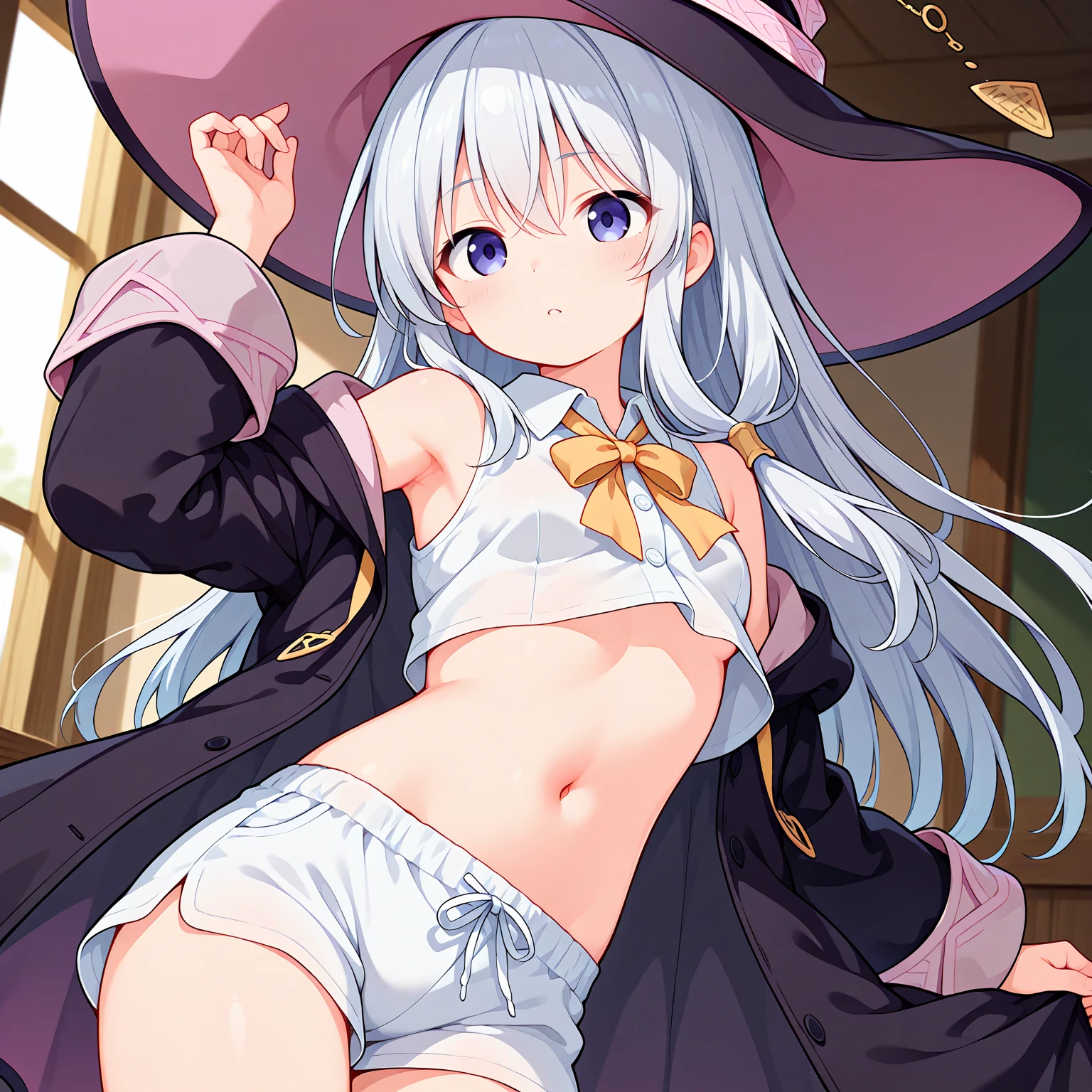 {{{masterpiece}}}, {{{best quality}}}, {{ultra-detailed}}, {illustration}, {{an extremely delicate and beautiful}}, (beautiful detailed eyes:1.6), extremely detailed face, 8k, anime face, NSFW, 1girl, elaina (majo no tabitabi), Eft_elaina, witch, cute face, long hair, white hair, ahoge, hair between eyes, sidelocks, pink bow, single braid, ribbon on braid, yellow hair clip, blue eyes, bare legs, medium breasts, thin waist, big hips, curvaceous,, BREAK, white shirt, witch hat, black headwear, black robe, black skirt, yellow ribbon tie, pleated skirt, open clothes, long sleeves, collared shirt, brooch, wide sleeves, hooded robe, miniskirt, open robe, boots, black footwear, Witch Shoes, BREAK, NSFW, A man and a woman are having intense sex that drives them crazy, ((1man and 1woman, having sex)), (SEX:1.5), (intercourse with a man:1.2), (reverse suspended congress:1.3), Rear cowgirl position, poses, {{{penis into pussy}}}, stomach bulge, hetero, sex with men, nipples, elongated penis, veiny penis, testicles, sex from behind, open vagina, clitoris, nail, {{{grab thighs}}}, spread legs, {{open vagina, spread pussy, pussy, clitoris glans, urethra, vaginal opening, labia minora, uterus, smooth pussy}}, taking off clothes, open clothes, Open shirt, open jacket, breasts, nipples, lift up skirt, blush, open mouth, embarrassed, naughty expression, raise your legs, M-shaped spread your legs, {{{uncensored}}}, Handsome young man, interracial, netorare,male body, sit, face-to-face, looking down, from below