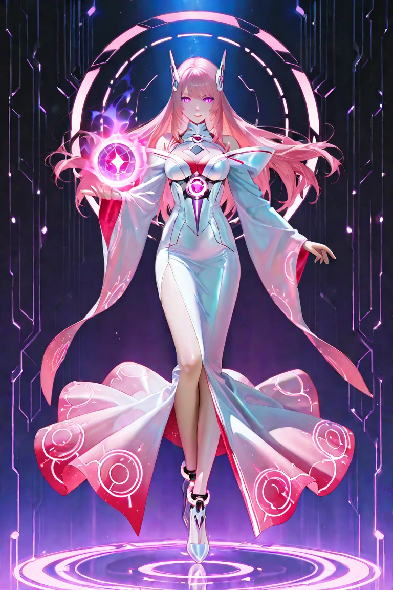 (full body:1.5),(1girl:1.3),(looking at viewer:1.4),(anatomy correct:1.3),(Wearing Printed Fantasy Ultraman tight and pointed high heels ,and Very thick Printed Pantyhose :1.35), (Light particle effect:1.3),(In pink | amarelo | blue colors| green color |red colors | white colors| black in color| purpleish color| greys| Beige| Flesh color 1.4),(Glowing eyes:1.3),(Large amplitude action: 1.3),(Accurate and perfect face:1.4),(Clothing Highly reflective:2),(Skin reflection:2),hyper HD, Ray traching, reflective light,structurally correct, Award-Awarded, high detal, lightand shade contrast, Face lighting,cinmatic lighting, tmasterpiece, super detailing, high high quality, high detal, best qualityer, 16k,high contrast,