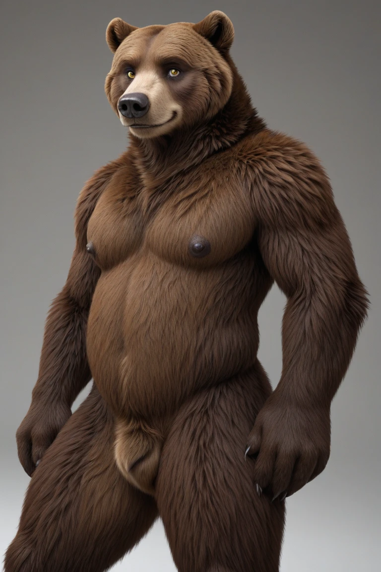 hi res, russian bear, anthro, 4 fingers, blurred background, middle aged mature male in early 40's, chubby, chubby anthro, chubby male, tail, sitting down in chair in living room of very realistic very detailed very accurate old soviet era single story russian slavic dacha house, solo, detailed background, by dramamine, by nanoff, by minedoo, by dream_and_nightmare, by horrorbuns, very fluffy detailed multi tone bear fur, full body view, realistic bear fur pattern, colors, and markings, very calm very happy face, very calm casual relaxed reclined pose, scruffy, frontal view, fully front facing view, russian, slavic, eastern european, very realistic very tall very fat and chubby very sexy stocky muscular body, dad bod, dilf, open mouth, showing teeth, detailed medium sized nipples, nipple tips and areolas, open eyes, pupils, summer, nude male, high quality, masterpiece, perked up ears, very hairy hirsute body, facing viewer, looking at viewer, smiling, smiling at viewer, without text, indoors, closeup, dark nipples, detailed huge pecs and moobs, realistic detailed slightly big belly, very realistic body proportions, very tough and manly, detailed bear teeth, high angle shot, realistic belly overhang, happy trail, hdr, 8k, big saggy balls, big thick slightly long realistic detailed anatomically correct fully flaccid dark uncircumcised penis and foreskin, realistic detailed penis tip and penis head, realistic detailed thick long foreskin, very realistic penis size and proportions, realistic detailed foreskin prepuce, dark long fluffy pubes, long fluffy armpit fur, detailed deep navel,