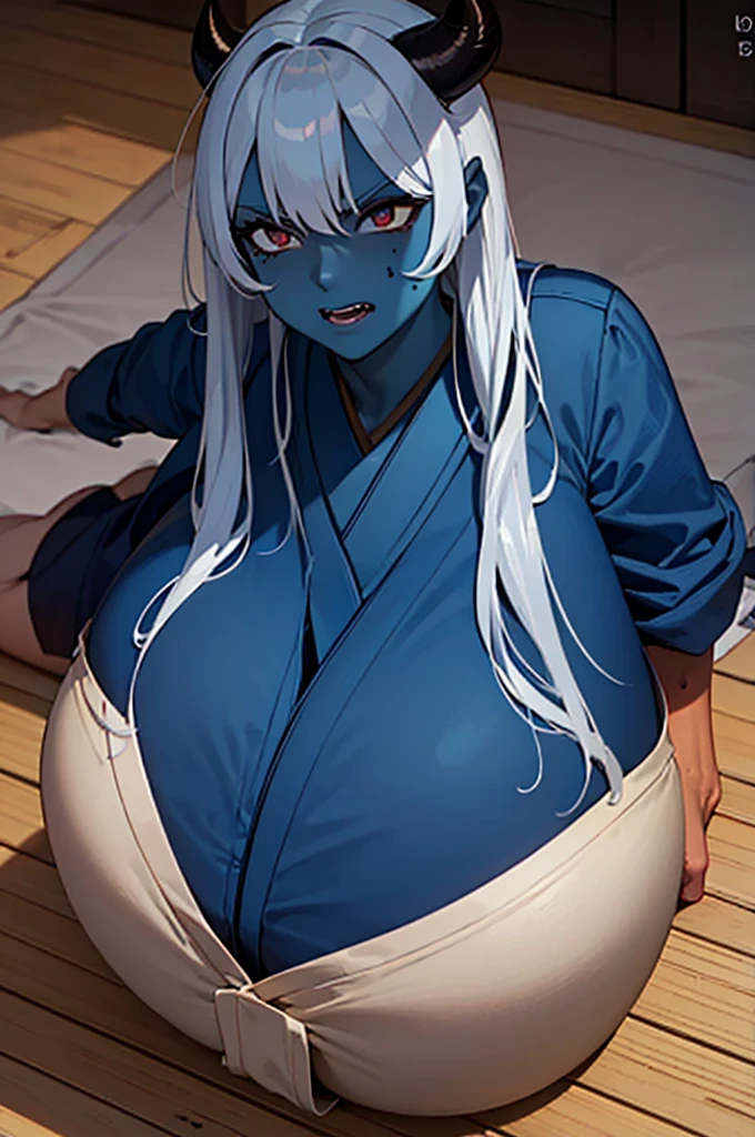 (Vulgar),Aiko Tokyo,russian woman、super chest,sweaty skin,close to having an orgasm,Vaginal secretions,Vulgar, white hair and blue eyes, with Madara Uchiha