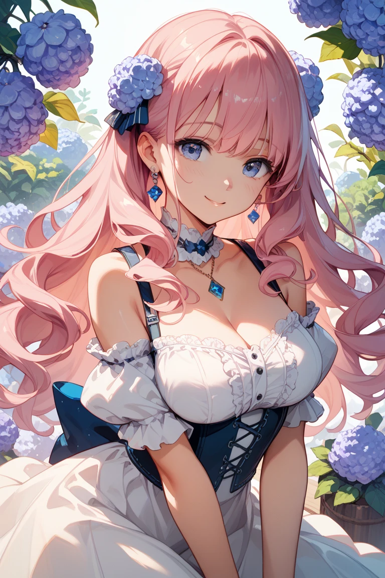 (((masterpiece))), (((best quality))), (((ultra detailed))), ((an extremely delicate and beautiful)), (unity 16k wallpaper), (Moe anime art style:1.3), 
BREAK 
(((solo princess young face))), (18 years old), (huge breasts cleavage focus), sweat on the chest, 
BREAK 
(ponytail pink fluffy hair:1.5), Curly Hair, (Expressive hair), (very voluminous long hair), Spreading hair, bangs, Beautiful tiara silver and Jewels, princess vail, ,,,,,,,,,,,,,,,,,,,,,,,,,,,,,,,,,,,,,,,,,,,,,,,,,,,,,,,,,,,,,,,,,,,,,,,,,,,,,,,,,,,,,,,,,,,,,,,,,,,,,,,,,,,, 
BREAK 
(super delicate and beautiful face:1.3), ((hyper detail delicate beautiful)), ((beautiful lips)), (face focus:1.1), beautiful smile,,,,,,,,,,,,,,,,,,,,,,,,,,,,,,,,,,,,,,,,,,,,,,,,,,,,,,,,,,,,,,,,,,,,,,,,,,,,
BREAK 
((Luxurious Rococo English gown dress in dark blue velvet:1.3)),  ((with long hem and voluminous hoop skirt at full length)), ((and over skirt with plenty of frills and luxurious embroidery and precision lace fabric)), Gorgeous Rococo Marie Antoinette English gown dress with long hem and voluminous full length hoop skirt and over skirt with plenty of frills and luxurious embroidery and precision lace fabric,
BREAK 
((cowboy shot)), (dutch angle:1.5), (depth of field:1.9), (blurry background:1.2), (backlighting:1.3), (nature:1.3), (walking on water in forest), (light sparkles), light rays, (light leaks:1.3), 